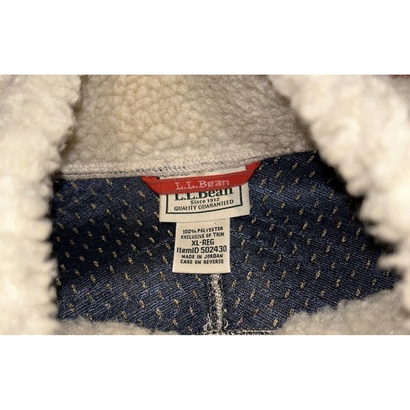 LL Bean Mountain Deep Pile Sherpa Fleece Vest Full Zip Cream Women's XL 502430 - Picture 2 of 6